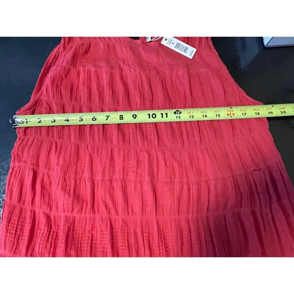 Max Studio NWT Red Long Sleeveless Tiered Cotton Dress Sz S - Picture 8 of 11